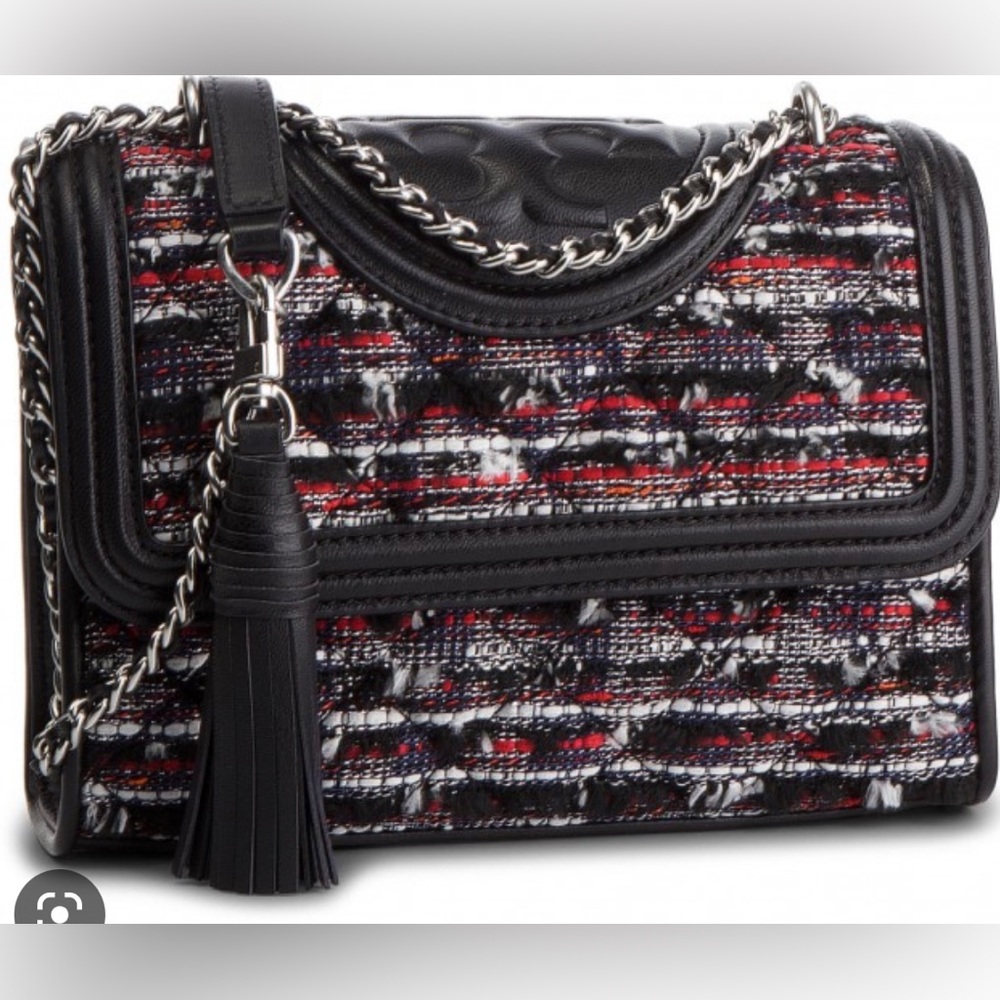 Tory Burch Fleming Tweed Convertible Shoulder Bag - Picture 2 of 9